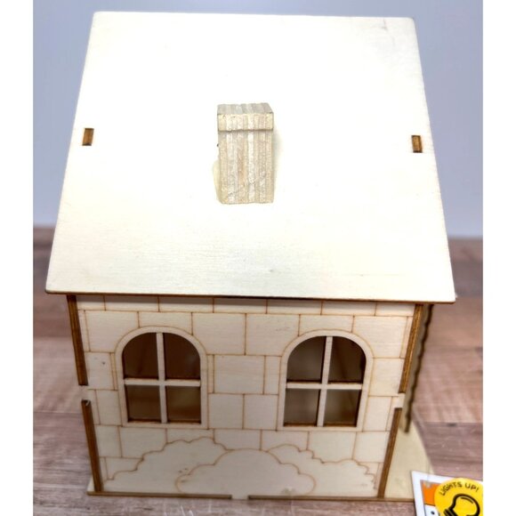 Santas Workshop Wooden LED Light-Up House Laser cut Can Be Painted Or Natural - Picture 2 of 6